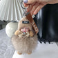 🧸 Portachiavi Peluche Bambola Neonato che Dorme con Pompon Soffice | Con Berretto in Maglia e Fiocco Strass | Ciondolo Decorativo per Borsa, Zaino e Chiavi Auto 🎀✨