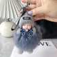 🧸 Portachiavi Peluche Bambola Neonato che Dorme con Pompon Soffice | Con Berretto in Maglia e Fiocco Strass | Ciondolo Decorativo per Borsa, Zaino e Chiavi Auto 🎀✨