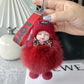 🧸 Portachiavi Peluche Bambola Neonato che Dorme con Pompon Soffice | Con Berretto in Maglia e Fiocco Strass | Ciondolo Decorativo per Borsa, Zaino e Chiavi Auto 🎀✨