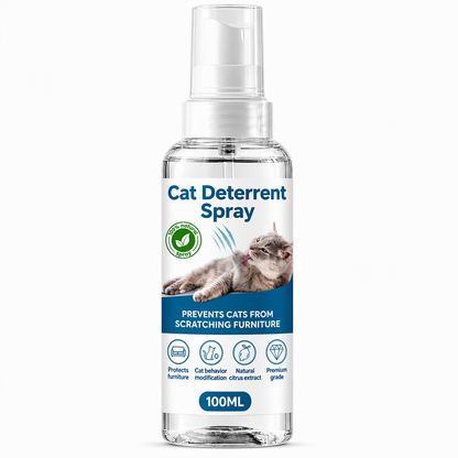 🐱 Spray Disabituante Antigraffio per Gatti 🛋️ | Formula Naturale agli Agrumi Proteggi Divani e Mobili 🍊 | Ferma i Graffi su Tessuti, Tende e Legno 100ml ✨