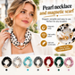🧣 Collana Foulard da Donna con Perle e Chiusura Magnetica 🧲 | Raso Satin Elegante con Perle Luminose 📿 | Design 2 in 1 Indossabile Insieme o Separata ✨ | 7 Colori Raffinati