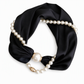 🧣 Collana Foulard da Donna con Perle e Chiusura Magnetica 🧲 | Raso Satin Elegante con Perle Luminose 📿 | Design 2 in 1 Indossabile Insieme o Separata ✨ | 7 Colori Raffinati