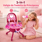 🎀 Valigetta Trolley Toeletta 3-in-1 da Principessa ✨ | Set Gioco Trucco con Specchio e 30+ Accessori 💄 | Postazione Salone di Bellezza Portatile con Ruote per Bambine 👑🧳