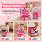🎀 Valigetta Trolley Toeletta 3-in-1 da Principessa ✨ | Set Gioco Trucco con Specchio e 30+ Accessori 💄 | Postazione Salone di Bellezza Portatile con Ruote per Bambine 👑🧳