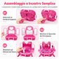 🎀 Valigetta Trolley Toeletta 3-in-1 da Principessa ✨ | Set Gioco Trucco con Specchio e 30+ Accessori 💄 | Postazione Salone di Bellezza Portatile con Ruote per Bambine 👑🧳