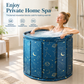🛁 Vasca da Bagno Pieghevole Portatile per Adulti ♨️ | Isolamento Termico a Più Strati con Cuscino e Tubo di Scarico 💧 | Spa Rilassante Salvaspazio per Doccia (Ø 70/80cm) 🧖‍♀️✨