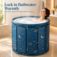 🛁 Vasca da Bagno Pieghevole Portatile per Adulti ♨️ | Isolamento Termico a Più Strati con Cuscino e Tubo di Scarico 💧 | Spa Rilassante Salvaspazio per Doccia (Ø 70/80cm) 🧖‍♀️✨
