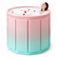 🛁 Vasca da Bagno Pieghevole Portatile per Adulti ♨️ | Isolamento Termico a Più Strati con Cuscino e Tubo di Scarico 💧 | Spa Rilassante Salvaspazio per Doccia (Ø 70/80cm) 🧖‍♀️✨