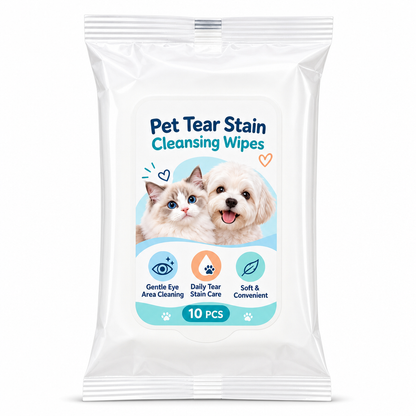🐾 Salviette Detergenti Occhi per Cani e Gatti ✨ Rimuove Macchie da Lacrime e Cispe | Formula Naturale Senza Bruciore | Tessuto a Trama Perlata Confezione Tascabile 10 Pezzi 🐶🐱