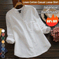 Camicia ampia casual in cotone di lino fatta a mano in stile giapponese (? Acquista 2 automatici con uno sconto del 10% e spedizione gratuita?)