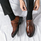 Scarpe da uomo in pelle casual da lavoro con stampa coccodrillo alla moda（spedizione gratuita）